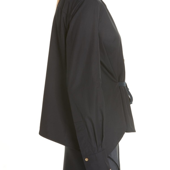 NWT Vince Tie Front Cotton Blouse - Picture 6 of 7